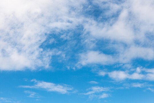 Blue sky with scattered white clouds pattern