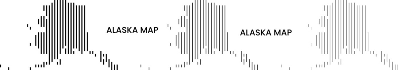 Alaska infographic vertical line shape vector map.