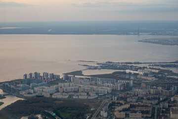 The Gulf of Finland and St. Petersburg from a bird's-eye view.