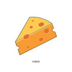 Triangle Slice of Swiss Cheese Vector Icon
