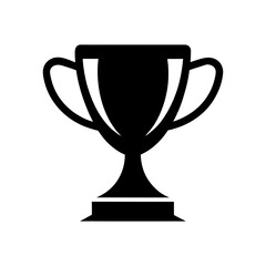 Minimal Trophy Cup Silhouette Simple Champion Reward Icon Clean Vector Design with White Background