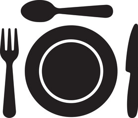 Plate mat with plate fork and knife ackground vector illustration
