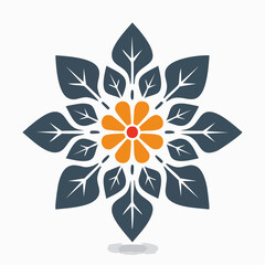 Floral design with leaves and petals symmetrical and beautiful.