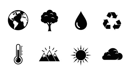 Environmental and climate icon set