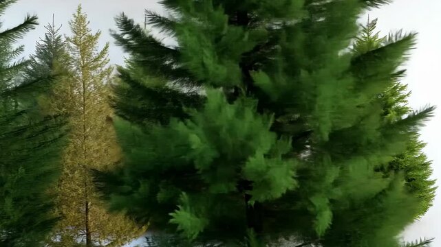 Different shapes and colors of evergreens are showcased, highlighting their beauty and suitability for gardens and landscaping