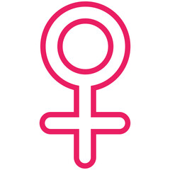 Fototapeta premium red outline female symbol