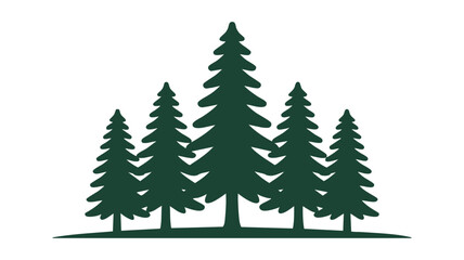 Obraz premium Silhouette of a cluster of evergreen trees