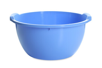 One blue plastic basin isolated on white
