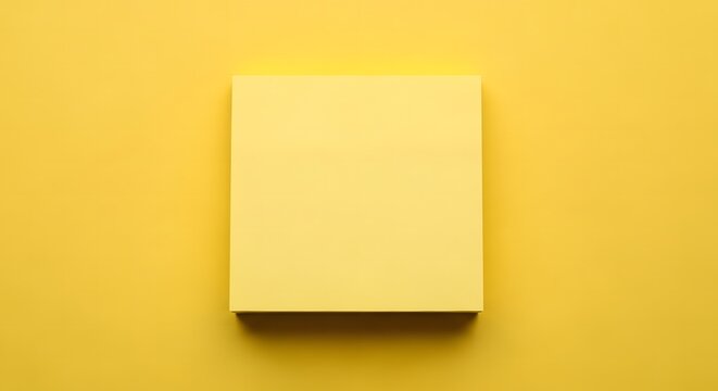Bright yellow notepad or stack of sticky notes against a vibrant matching background, perfect for office, school, or creative organization and brainstorming ideas