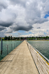 Altnau, Bodensee, Schiffssteg, Seerundfahrt, Hafen, Schiffe, Boote, Bootssteg, Schilf, Wasservögel, Naturschutz, Uferweg, Wanderweg, Sommer, Ostschweiz, Thurgau, Schweiz