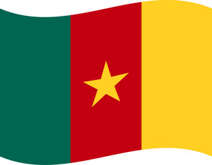Cameroon waving flag illustrator of national  icon
