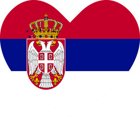 Serbia heart shaped icon flag illustrator national