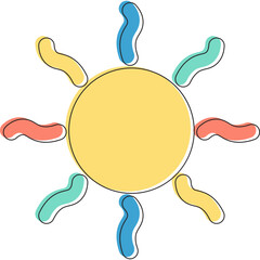 Colorful Cartoon Sun Shape Vector Collection