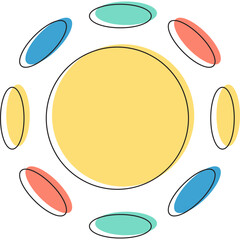 Colorful Cartoon Sun Shape Vector Collection