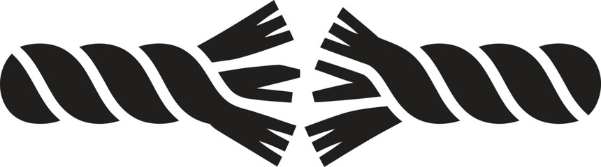 Symbol of a broken rope representing failure or a difficult situation © MUZIHID CREATION