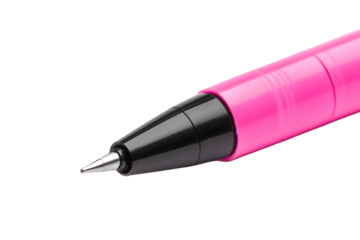 Close-up of a pink chisel tip marker for creative projects or office supplies