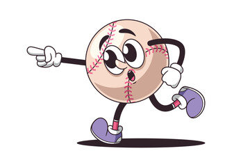 Baseball ball cartoon character running
