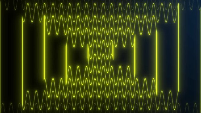 Seamless loop animation of moving waves resembling a polygraph or lie detector display. Ideal for medical, tech, security, or sci-fi projects.
