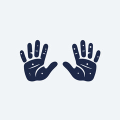 Obraz premium Handprints in snow illustration showing two distinct hand shapes with intricate designs for creativity. Handprints symbolize connection and playfulness in winter activities and family bonding moments.