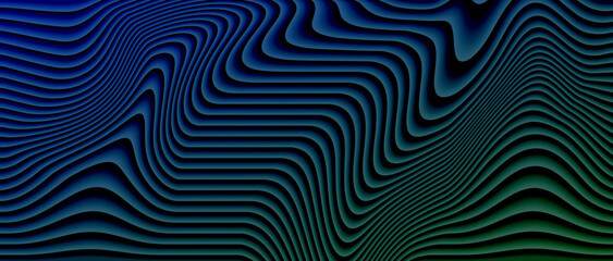 Abstract wave pattern design blue green gradient background texture modern art wallpaper illustration graphic