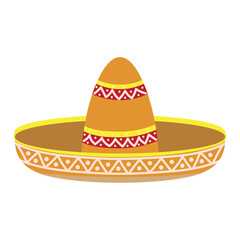 Mexican hat or sombrero vector illustration element. white carnival masquerade festive Cinco de mayo accessories
