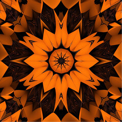 3D circular developed pattern for Halloween in contrasting orange and black.eps