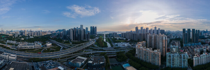 Panoramic Aerial Photography Scroll of Xincheng Interchange, Qianhai, Shenzhen, Guangdong Province
