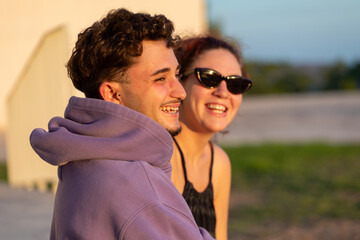 Lively moments of an LGBT couple enjoying life outdoors