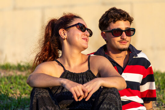 Couple enjoying outdoor time in the sun