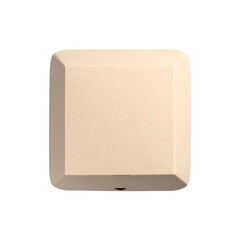Top-down view of a beige, square-shaped device with a recessed center and rounded corners