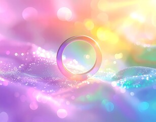 Ring on a pastel surface