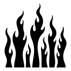 Bold flames burning intensely with black design