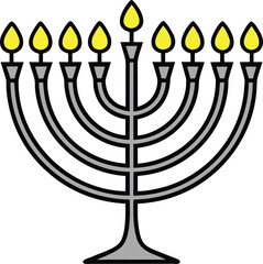 Hanukkah Chanukah celebration illustration design. Jewish Hanukkah festival art design. Menorah candle Hanukkah design. Traditional Hanukkah celebration design. Festival of Lights Hanukkah design
