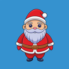 Santa Claus vector kawaii. Vector illustration on blue background