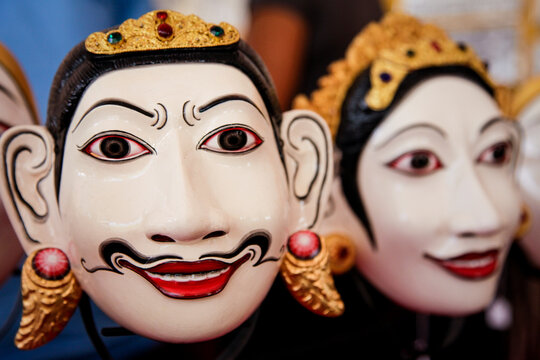 Santa Fe, New Mexico, United States.  International Folk Art Market. Indonesian mask