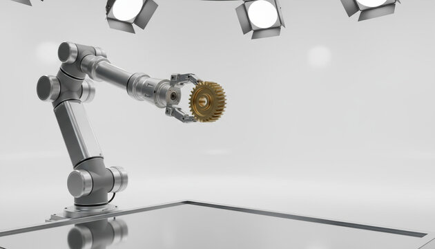 Sleek Robotic Arm in Industrial Setting