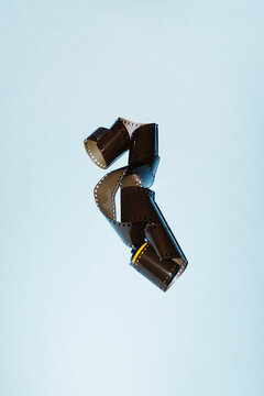 Captivating still life of a curly film roll