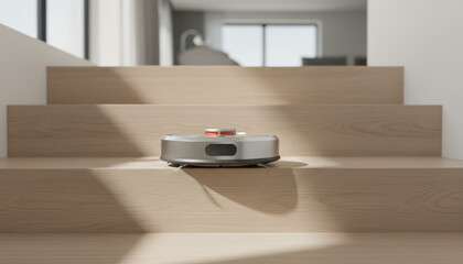 Robot Vacuum on Stairs Indoor Cleaning