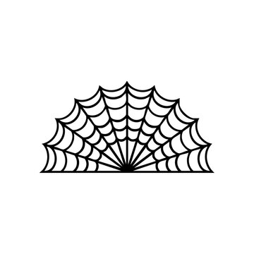 A minimalist illustration of a spider's web in a half-circle shape, perfect for Halloween or spooky themes.
