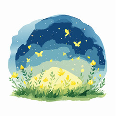 Fototapeta premium Glühwürmchen in einer Sommernacht