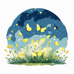 Fototapeta premium Glühwürmchen in einer Sommernacht