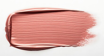 Fototapeta premium A swatch of rose gold metallic paint or makeup, isolated on white background