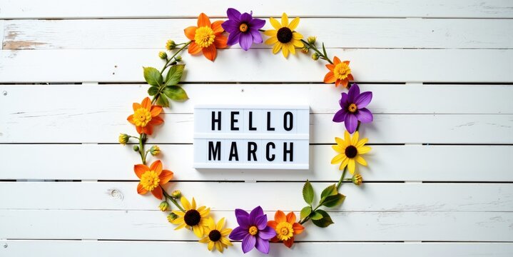 hello march wreath
