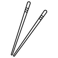 Minimalist Chopstick Icon – Asian Food Symbol in Flat Design