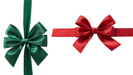 Red and Green Ribbon PNG on Transparent Background