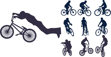 Obraz premium silhouette of a cyclist