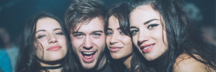 Obraz premium Ebullient friends celebrating Nocturnal Revelry Day with zestful joy, diverse energy, vibrant laughter, and youthful camaraderie spark exuberant dreams