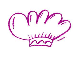 Chefs Hat Icon Crayon Chalk Was Drawing Vector