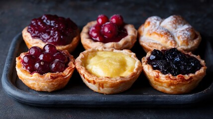 Miniature tarts adorned with jewel-toned berries evoke autumnal equinox feasts, perfect for Pi Day celebrations and patisserie admiration