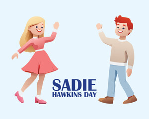 Couple Celebrating Sadie Hawkins Day in Dance.
